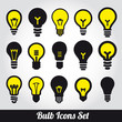 Light bulbs  Bulb icon set