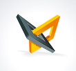 Illustration with orthogonal rhomb symbols.Unity concept.Vector.