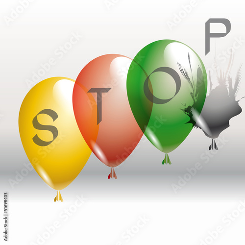 Vector: Luftballon Stop Luftballon Stop