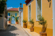 Traditional colorful street in Plaka, Athens