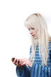 Foto: portrait of blond woman phoning portrait of blond woman phoning