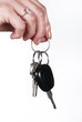 Woman holding car key