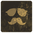 Grunge illustration of vintage face. Vector