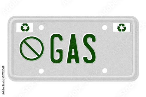 Illustration: No Gas Car License Plate No Gas Car License Plate