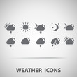 Vector: Set of weather vector icons - silhouette Set of weather vector icons - silhouette