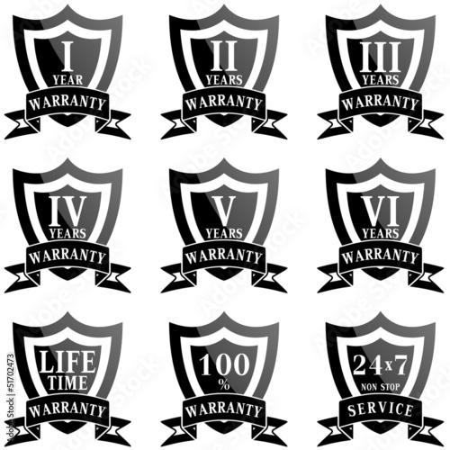 Vector: Vector set of 100% guarantee labels Vector set of 100% guarantee labels