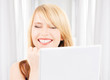 teenage girl with laptop computer