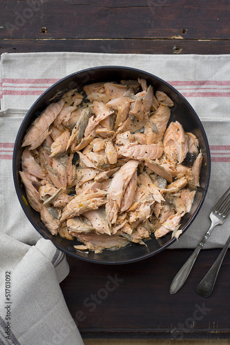 Photo: Baked salmon filet in a skilet Baked salmon filet in a skilet