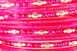 Traditional Indian bangles with different colors and patterns