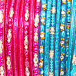 Traditional Indian bangles with different colors and patterns