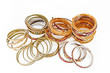 Traditional Indian bangles with different colors and patterns.