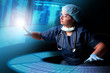 Photo: Doctor with screens Doctor with screens