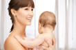 happy mother with adorable baby