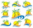 A set of icons  travel, tourism and leisure