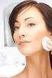 Photo: beautiful woman with cotton pad beautiful woman with cotton pad