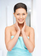 beautiful woman in towel