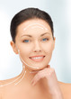 face and hands of beautiful woman