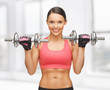 woman with dumbbells