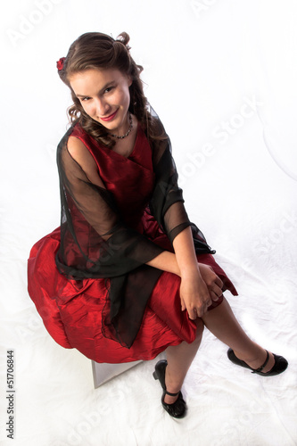 Photo: Young Lady in Red Dress series Young Lady in Red Dress series