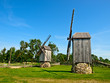 Old wooden windmills