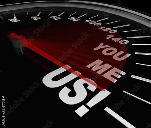 Photo: You Me Us Speedometer Together Teamwork Partnership You Me Us Speedometer Together Teamwork Partnership