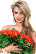 Young woman with flowers
