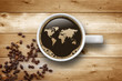 Cup of Coffee with World Map