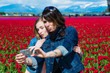 Mother Daughter photo with cell phone
