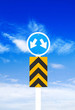 Road sign a blue sky background (Clipping Path)