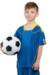 Photo: Boy in ukrainian national soccer uniform Boy in ukrainian national soccer uniform