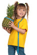 Little girl with pineapple