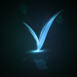 Illustration of abstract checkmark on colorful background
