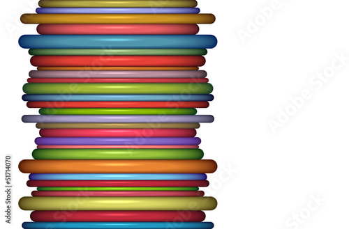 Illustration: abstract glossy coil backdrop in rainbow color on white abstract glossy coil backdrop in rainbow color on white