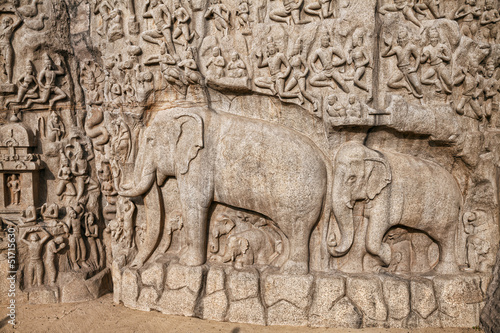 Photo: Elephants rock in Mamallapuram Elephants rock in Mamallapuram