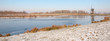 New growing ice on a small lake,