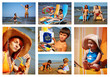 Foto: Family on the beach/ collage Family on the beach/ collage