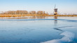 Ice surface on a small lake in the Netherlands