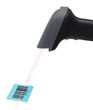 scanner scans bar code with laser