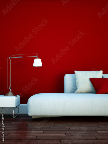 Photo: Sofa vor roter Wand Sofa vor roter Wand