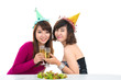Cheerful girlfriends