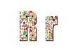 lot of people portraits - letter R large size