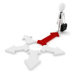 Ilustração: 3d man businesmann and colorful arrows 3d man businesmann and colorful arrows