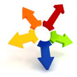 Ilustração: 3d colorful arrows on white background 3d colorful arrows on white background