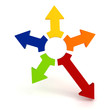 Ilustração: 3d colorful arrows on white background 3d colorful arrows on white background
