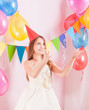 Photo: happy girl with balloons happy girl with balloons