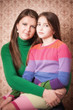 portrait of little girl and her mother