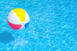 Photo: Inflatable ball floating in swimming pool Inflatable ball floating in swimming pool