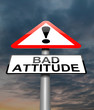 Illustration: Bad attitude concept. Bad attitude concept.