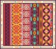Seamless colorful aztec carpet with birds,flowers and arrow