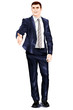 Man bussinesman welcome character cartoon style vector